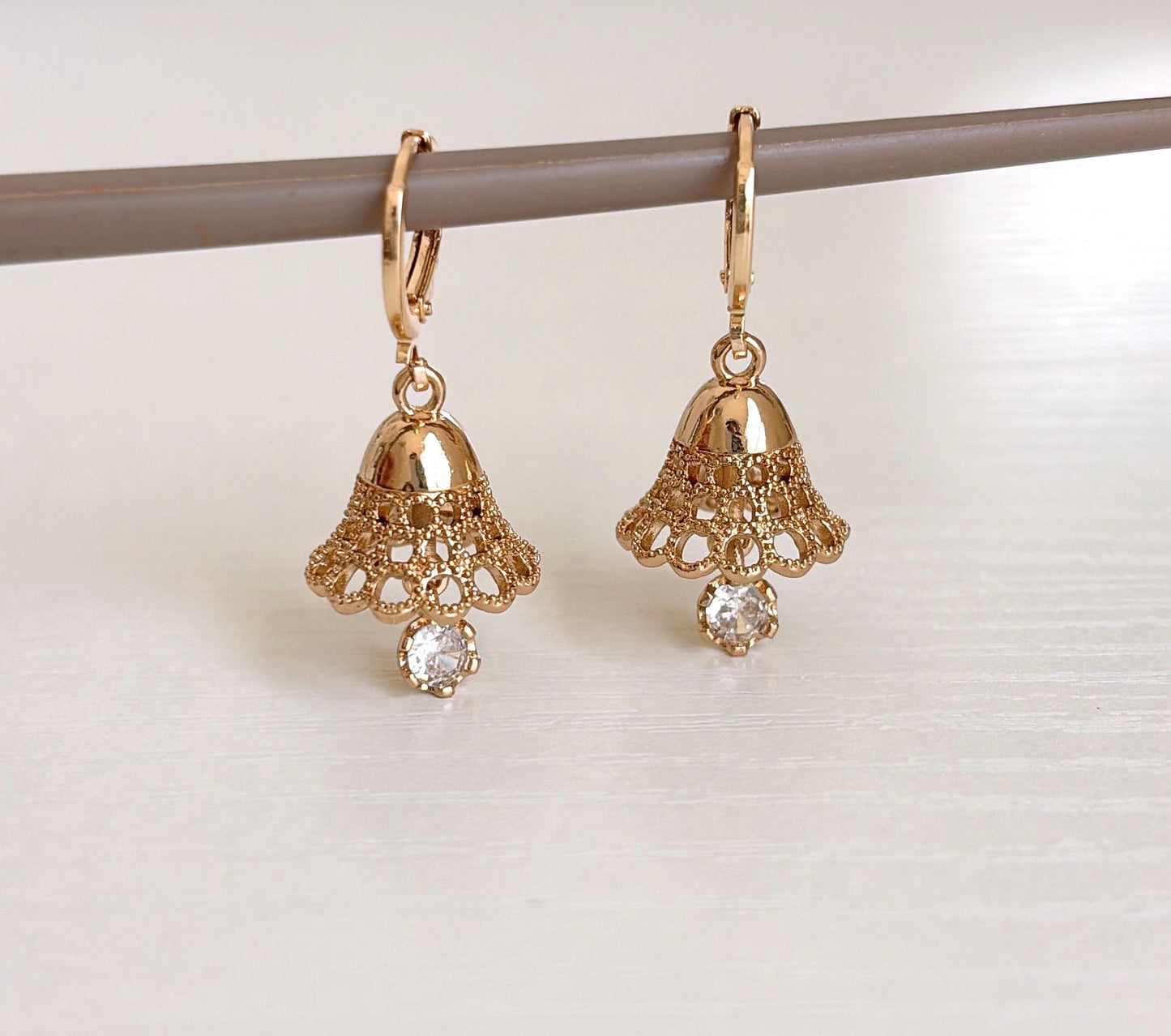Gold mini Jhumka Hoops Gold Bali Plated Jhumkas 18 Karat imitation gold earrings Jhumkas Punjabi earrings Dainty Jhumkas Traditional