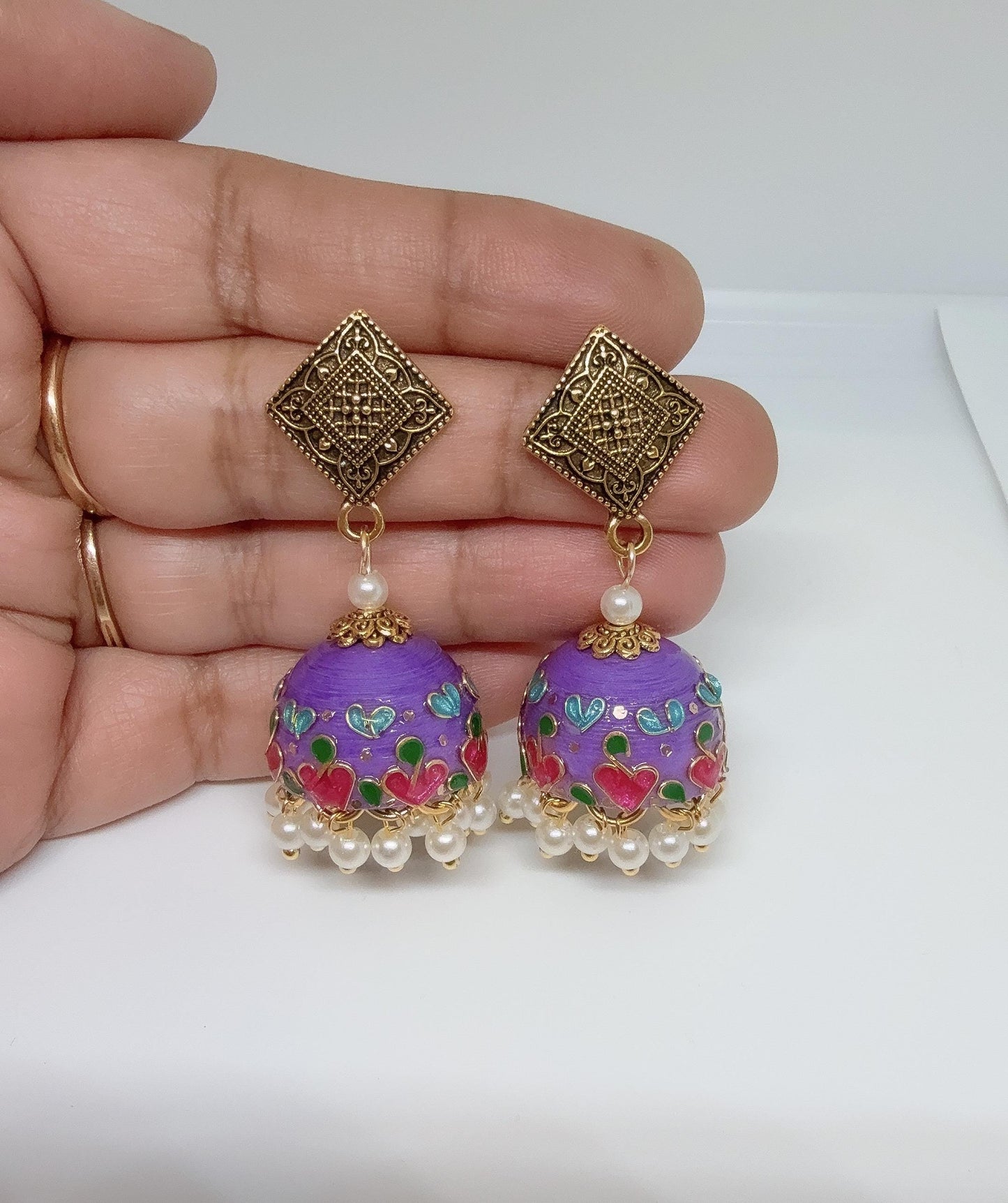 Jhumka Earrings/Handmade Jhumkas/Paper Quilling Earrings/Light weight earrings/Eco friendly jewelry
