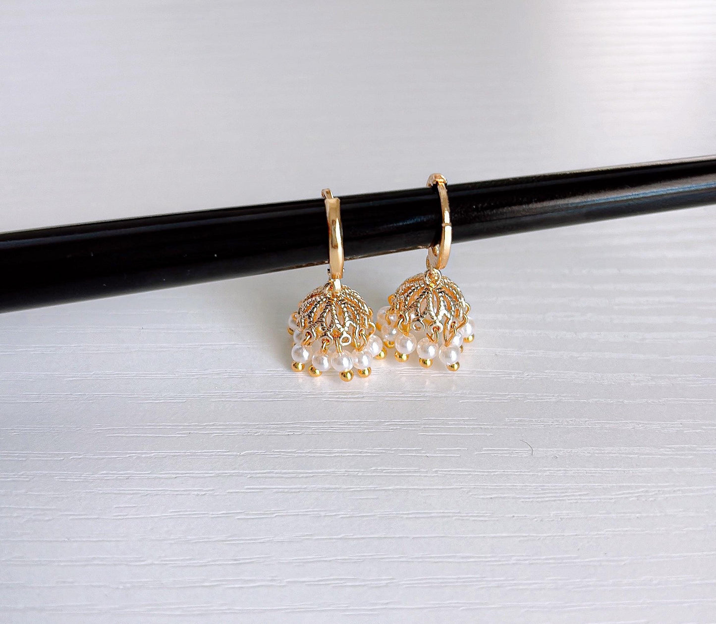 Cute Micro Mini Jhumka Earrings,14k Gold Plated Hoop Earrings,Baby size jhumka earrings,Gold Plated Earrings