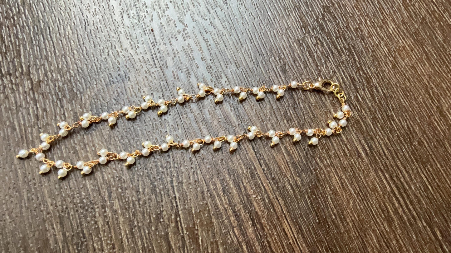 Pearl Anklet/Minimalist Ankle bracelet/dainty Anklets