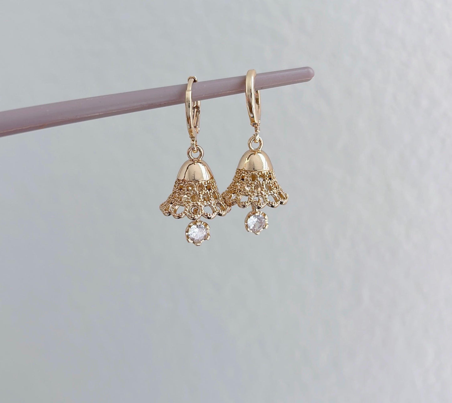 Gold mini Jhumka Hoops Gold Bali Plated Jhumkas 18 Karat imitation gold earrings Jhumkas Punjabi earrings Dainty Jhumkas Traditional