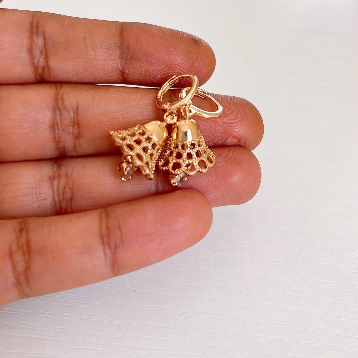 Gold mini Jhumka Hoops Gold Bali Plated Jhumkas 18 Karat imitation gold earrings Jhumkas Punjabi earrings Dainty Jhumkas Traditional