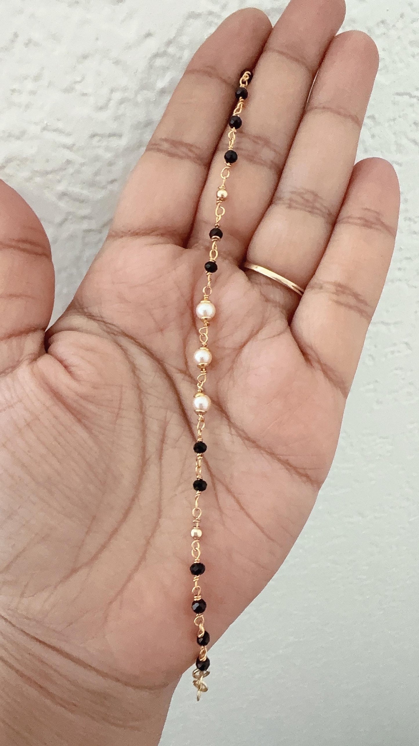 Mangalsutra Bracelet,Pearl black beads Bracelet, Mangalsutra Jewelry, Black Beads Bracelet,Charm bracelet,Pearl bracelet