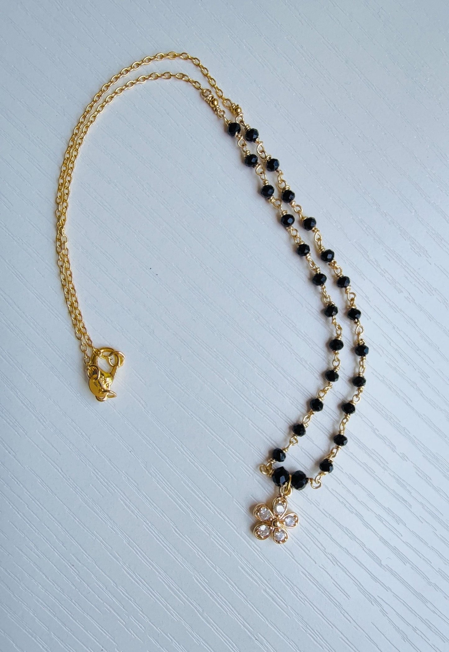 Mangalsutra Necklace/Cz Pendant Black beads Necklace/Black Beads Chain necklace/Traditional Necklace