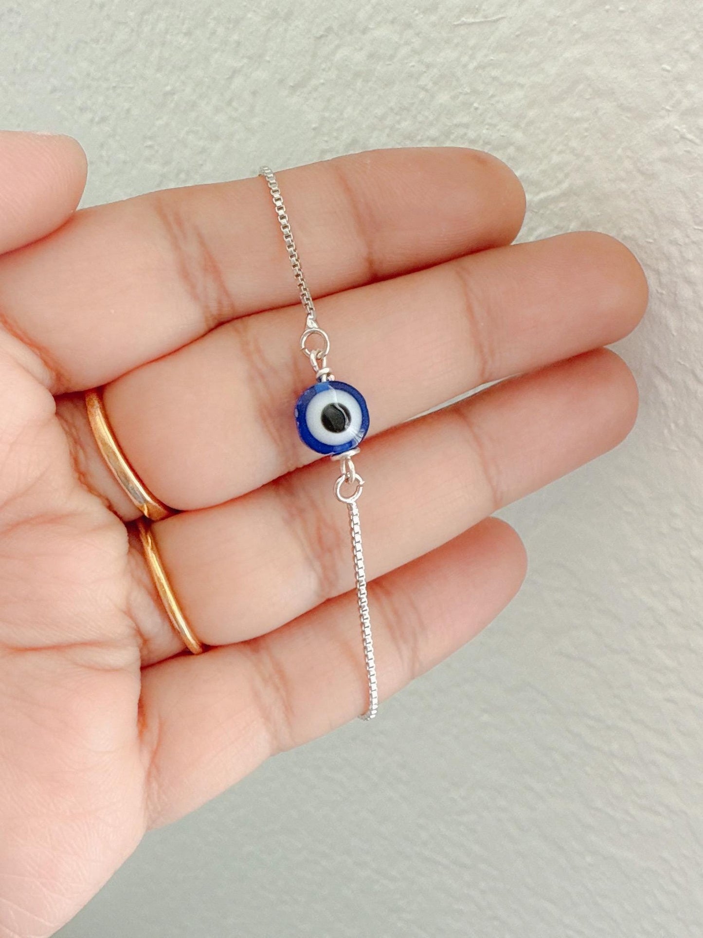 Blue Evil Eye Bracelet, Evil Eye Bracelet, Crystal Evil Eye Bracelet, Adjustable Evil Eye Bracelet.
