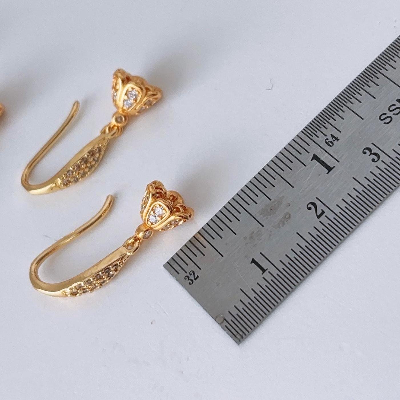 925 Sterling Silver flower drop Earrings/Micro Jhumka Hoops Gold Bali Plated Jhumkas/ High quality Hoop drop earrings/Baby size earrings .
