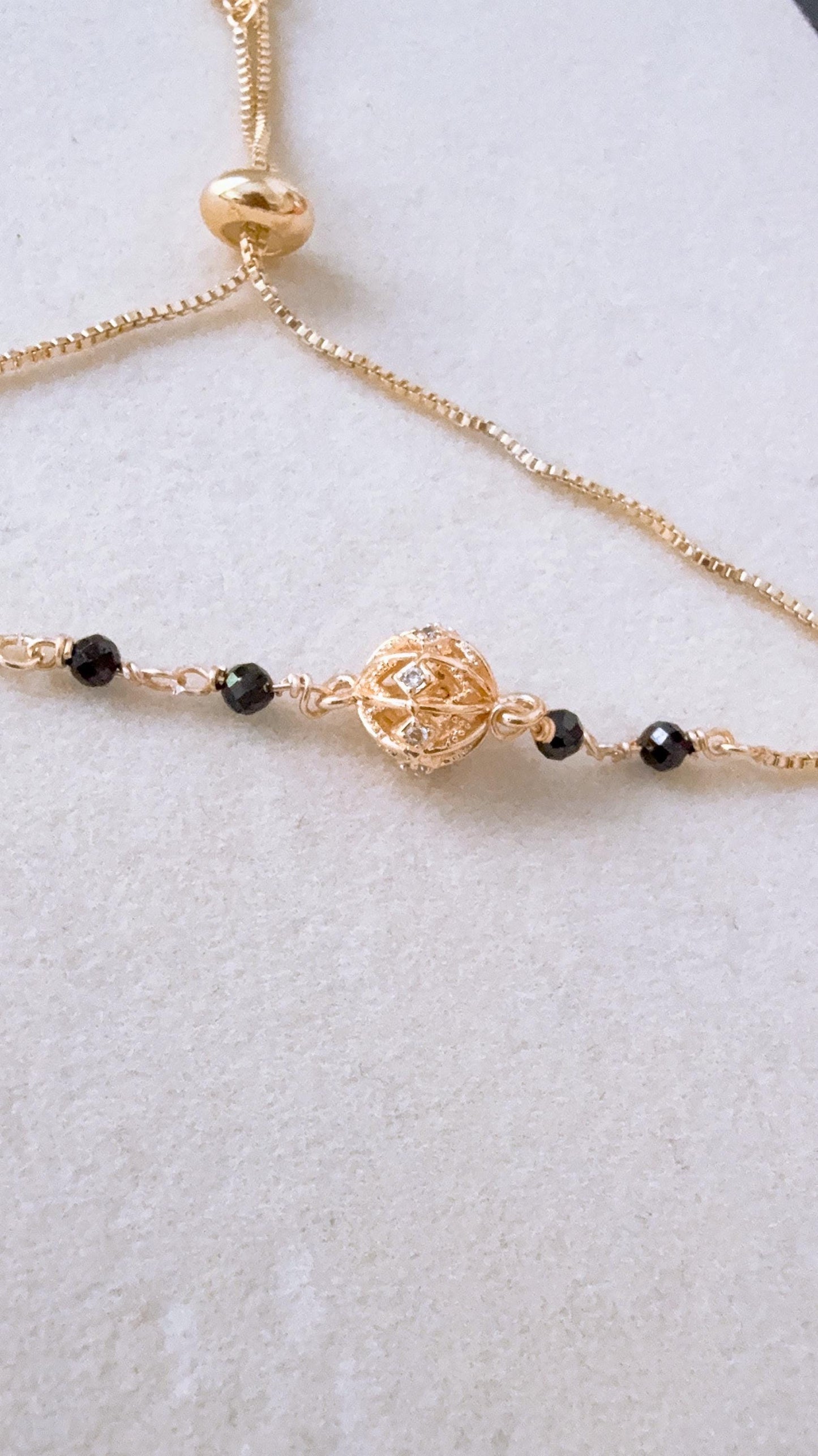 Cz Bracelet/Mangalsutra Bracelet/Blac beads bracelet/Nazaria Bracelet/zirconia charm bracelet/Handmade bracelet