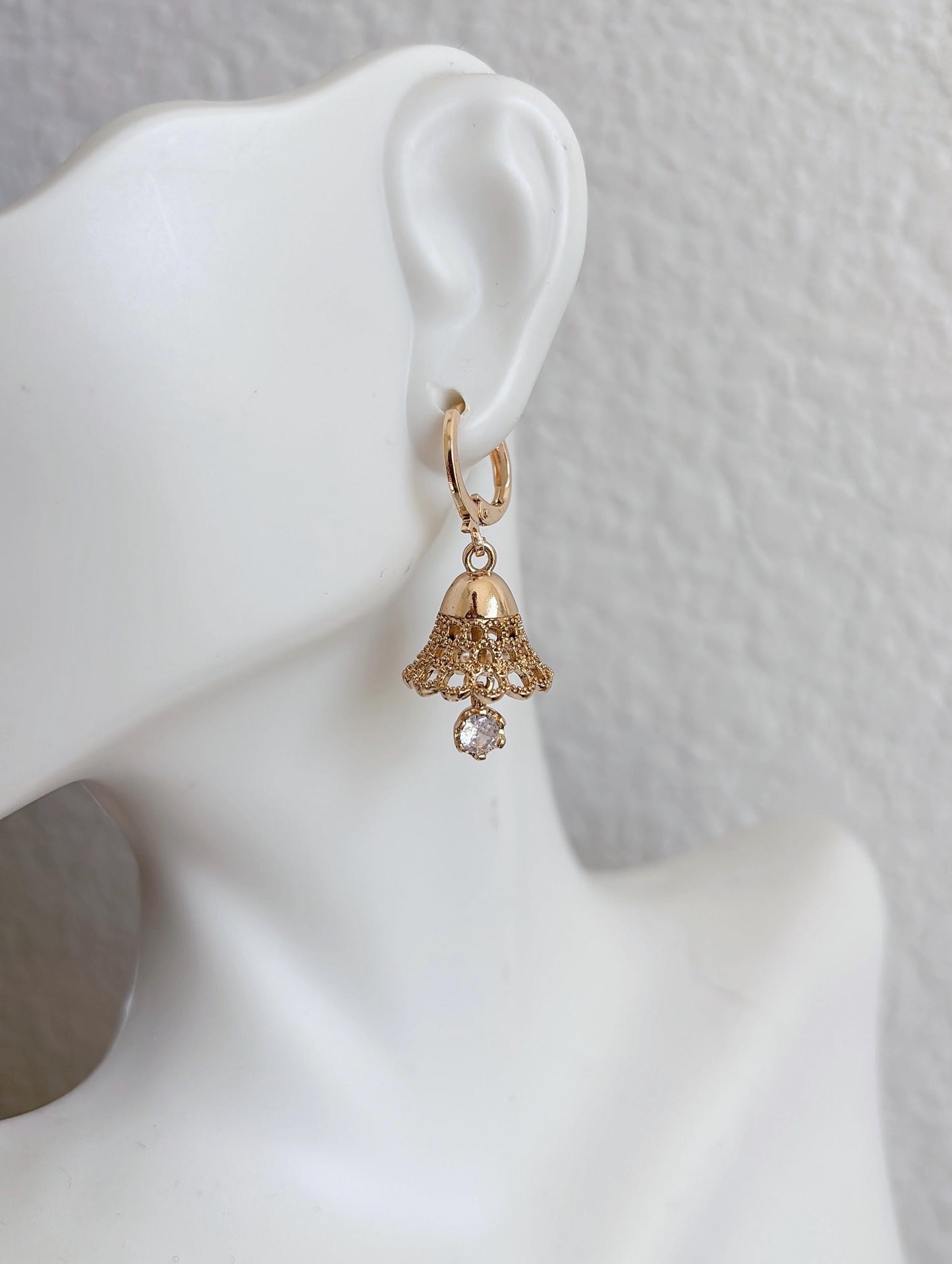 Gold mini Jhumka Hoops Gold Bali Plated Jhumkas 18 Karat imitation gold earrings Jhumkas Punjabi earrings Dainty Jhumkas Traditional