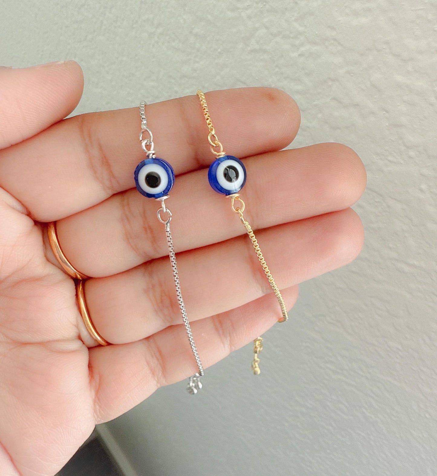 Blue Evil Eye Bracelet, Evil Eye Bracelet, Crystal Evil Eye Bracelet, Adjustable Evil Eye Bracelet.