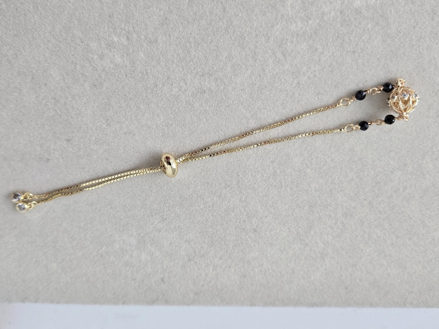 Cz Bracelet/Mangalsutra Bracelet/Blac beads bracelet/Nazaria Bracelet/zirconia charm bracelet/Handmade bracelet