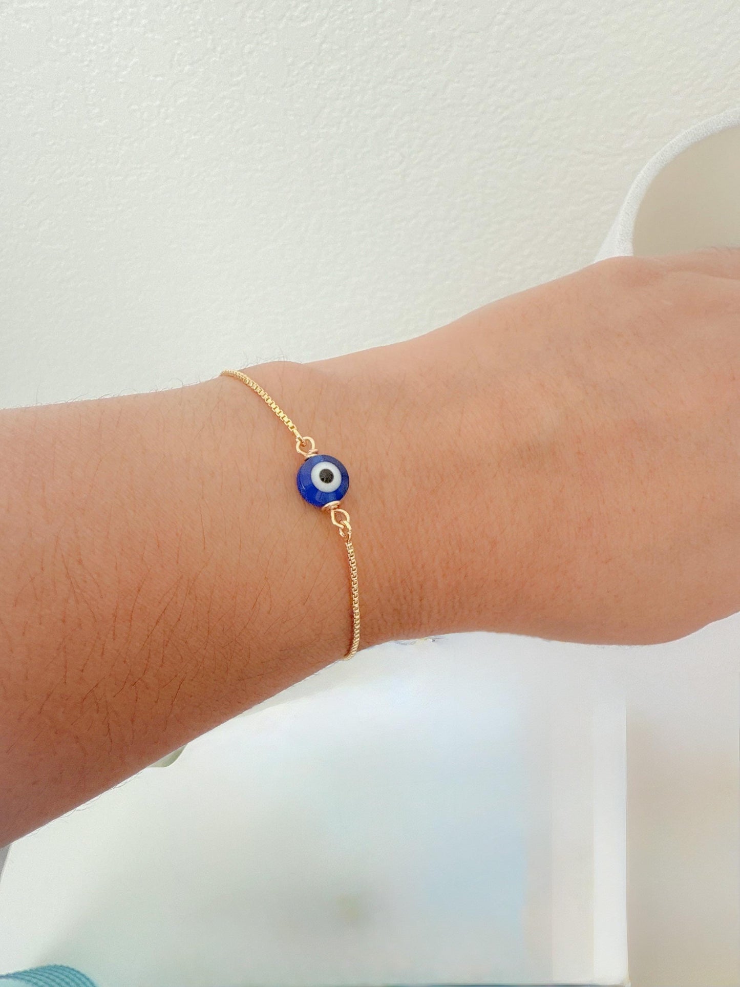 Blue Evil Eye Bracelet, Evil Eye Bracelet, Crystal Evil Eye Bracelet, Adjustable Evil Eye Bracelet.