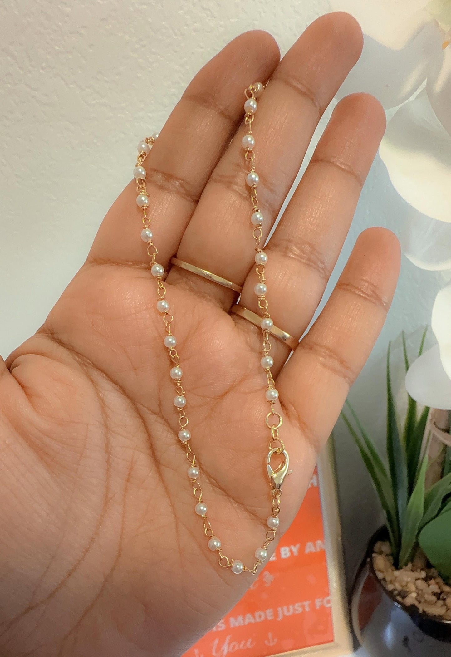 Pearl Anklet/Minimalist Ankle bracelet/dainty Anklets