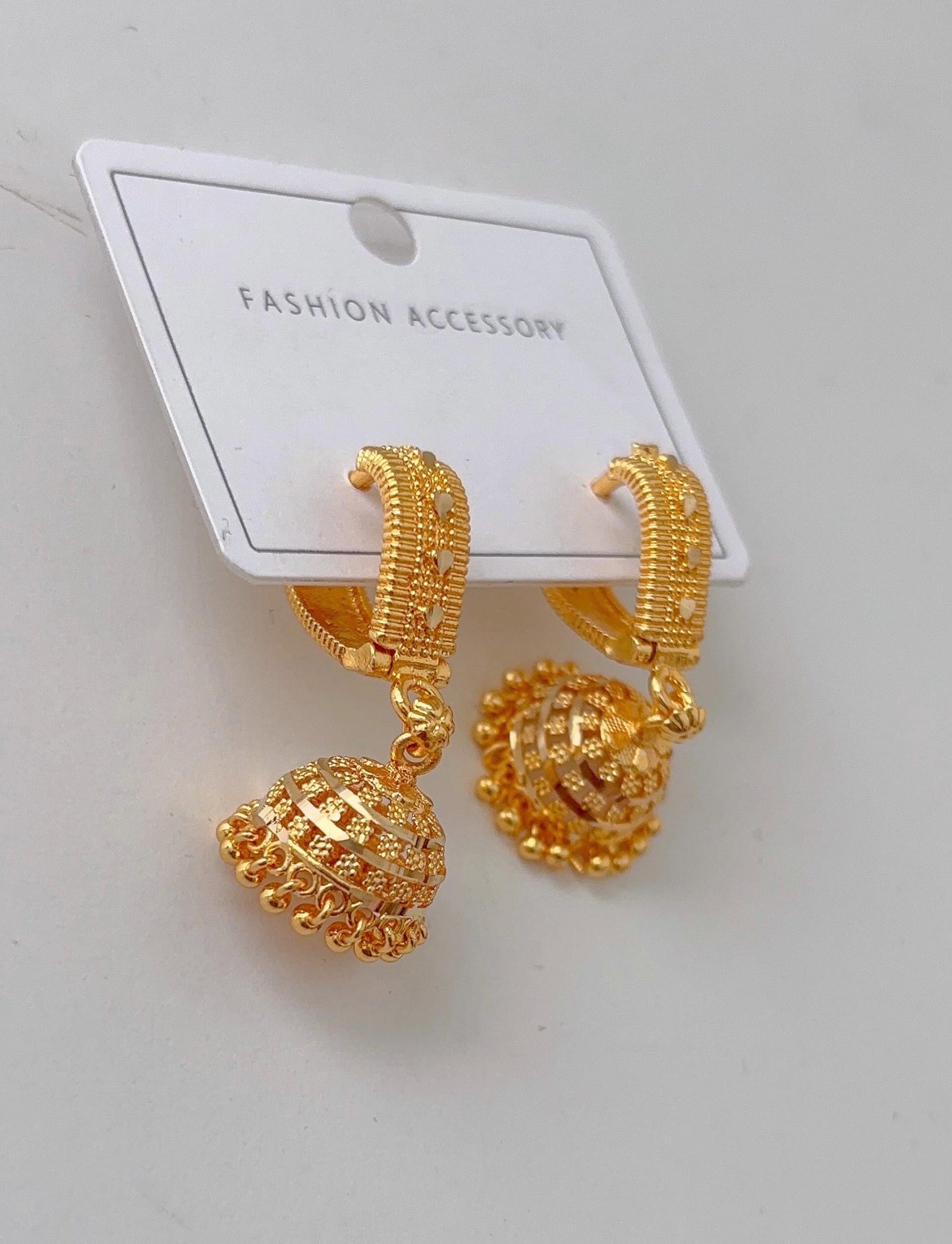 Gold mini Jhumka Earrings /Gold Bali Plated Jhumkas/ 18k dubai gold earrings, /Jhumkas Punjabi earrings Dainty Jhumkas Traditional jewelry
