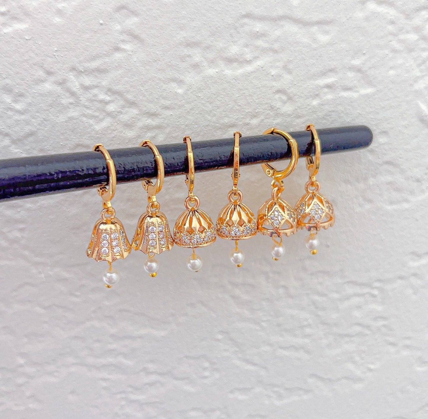 Micro Jhumka Hoops Gold Bali Plated Jhumkas 18 Karat imitation gold earrings Jhumkas Punjabi earrings Dainty Jhumkas Traditional