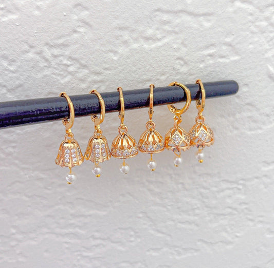 Micro Jhumka Hoops Gold Bali Plated Jhumkas 18 Karat imitation gold earrings Jhumkas Punjabi earrings Dainty Jhumkas Traditional