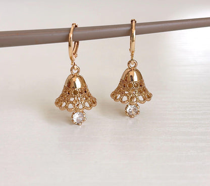 Gold mini Jhumka Hoops Gold Bali Plated Jhumkas 18 Karat imitation gold earrings Jhumkas Punjabi earrings Dainty Jhumkas Traditional