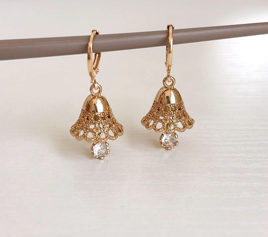 Gold mini Jhumka Hoops Gold Bali Plated Jhumkas 18 Karat imitation gold earrings Jhumkas Punjabi earrings Dainty Jhumkas Traditional