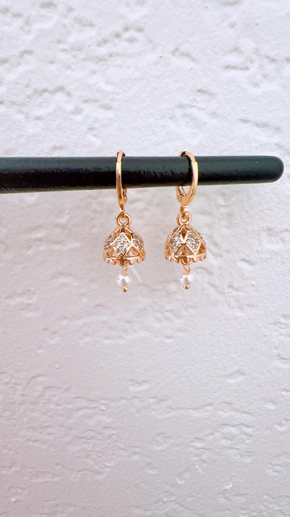 Micro Jhumka Hoops Gold Bali Plated Jhumkas 18 Karat imitation gold earrings Jhumkas Punjabi earrings Dainty Jhumkas Traditional