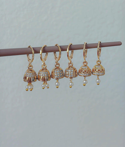 Micro Jhumka Hoops Gold Bali Plated Jhumkas 18 Karat imitation gold earrings Jhumkas Punjabi earrings Dainty Jhumkas Traditional
