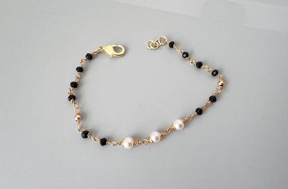 Mangalsutra Bracelet,Pearl black beads Bracelet, Mangalsutra Jewelry, Black Beads Bracelet,Charm bracelet,Pearl bracelet