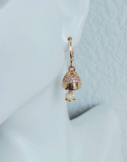 Micro Jhumka Hoops Gold Bali Plated Jhumkas 18 Karat imitation gold earrings Jhumkas Punjabi earrings Dainty Jhumkas Traditional