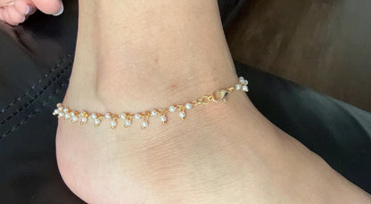 Pearl Anklet/Minimalist Ankle bracelet/dainty Anklets