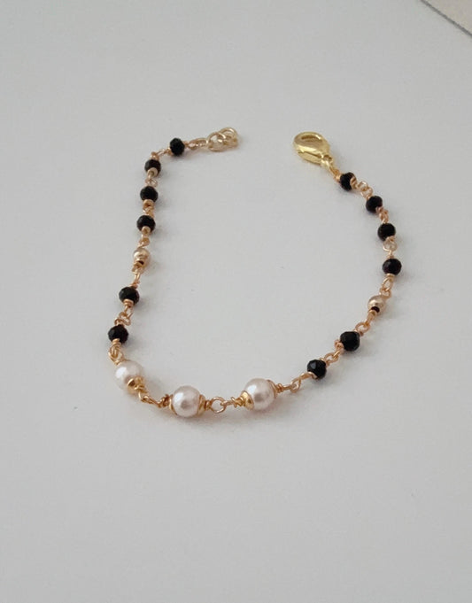 Mangalsutra Bracelet,Pearl black beads Bracelet, Mangalsutra Jewelry, Black Beads Bracelet,Charm bracelet,Pearl bracelet
