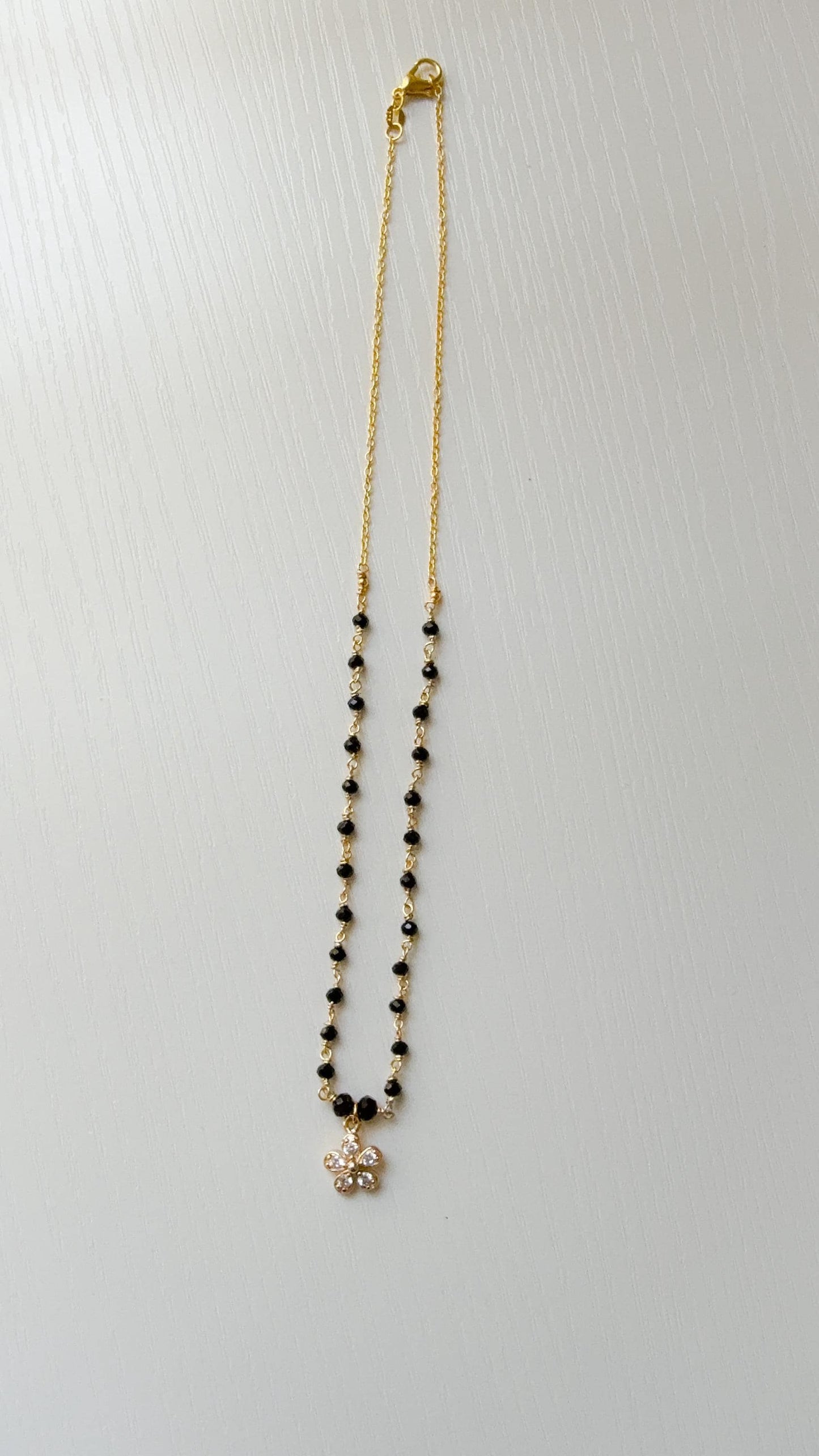 Mangalsutra Necklace/Cz Pendant Black beads Necklace/Black Beads Chain necklace/Traditional Necklace