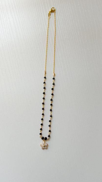Mangalsutra Necklace/Cz Pendant Black beads Necklace/Black Beads Chain necklace/Traditional Necklace