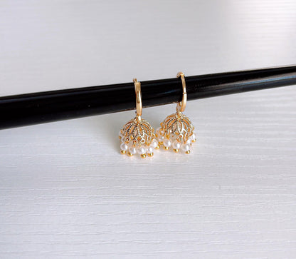 Cute Micro Mini Jhumka Earrings,14k Gold Plated Hoop Earrings,Baby size jhumka earrings,Gold Plated Earrings