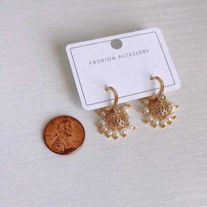 Cute Micro Mini Jhumka Earrings,14k Gold Plated Hoop Earrings,Baby size jhumka earrings,Gold Plated Earrings