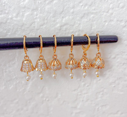 Micro Jhumka Hoops Gold Bali Plated Jhumkas 18 Karat imitation gold earrings Jhumkas Punjabi earrings Dainty Jhumkas Traditional