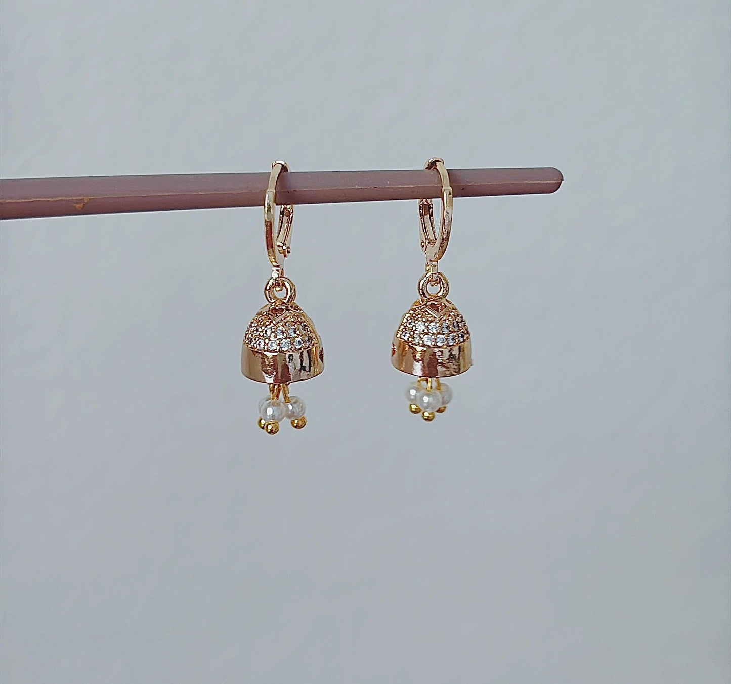 Micro Jhumka Hoops Gold Bali Plated Jhumkas 18 Karat imitation gold earrings Jhumkas Punjabi earrings Dainty Jhumkas Traditional