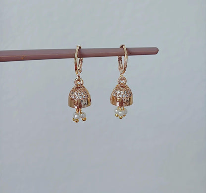 Micro Jhumka Hoops Gold Bali Plated Jhumkas 18 Karat imitation gold earrings Jhumkas Punjabi earrings Dainty Jhumkas Traditional