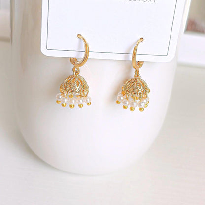 Cute Micro Mini Jhumka Earrings,14k Gold Plated Hoop Earrings,Baby size jhumka earrings,Gold Plated Earrings