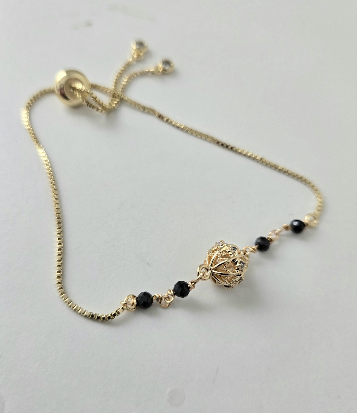 Cz Bracelet/Mangalsutra Bracelet/Blac beads bracelet/Nazaria Bracelet/zirconia charm bracelet/Handmade bracelet