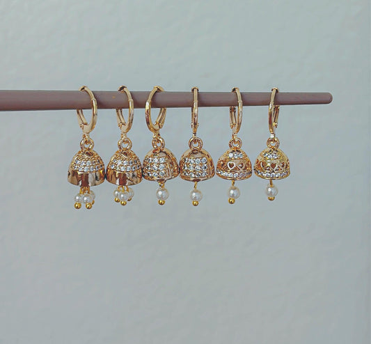 Micro Jhumka Hoops Gold Bali Plated Jhumkas 18 Karat imitation gold earrings Jhumkas Punjabi earrings Dainty Jhumkas Traditional