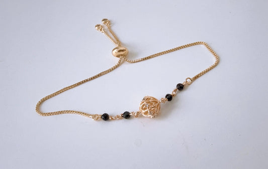 Cz Bracelet/Mangalsutra Bracelet/Blac beads bracelet/Nazaria Bracelet/zirconia charm bracelet/Handmade bracelet