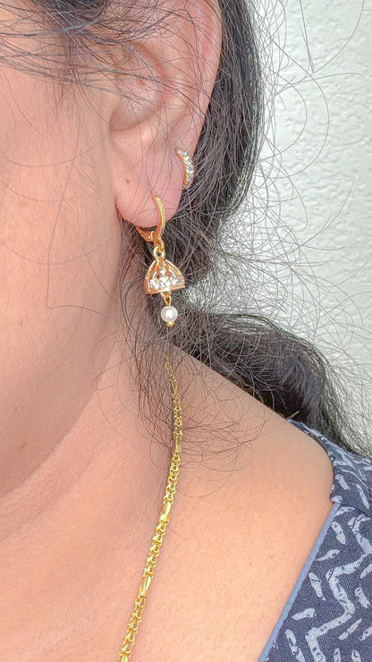 Micro Jhumka Hoops Gold Bali Plated Jhumkas 18 Karat imitation gold earrings Jhumkas Punjabi earrings Dainty Jhumkas Traditional