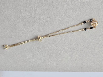 Cz Bracelet/Mangalsutra Bracelet/Blac beads bracelet/Nazaria Bracelet/zirconia charm bracelet/Handmade bracelet