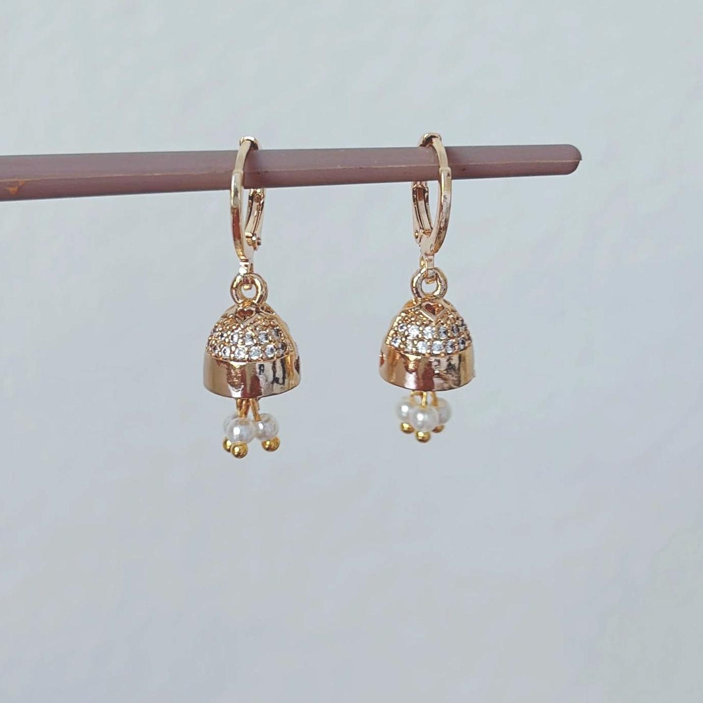 Micro Jhumka Hoops Gold Bali Plated Jhumkas 18 Karat imitation gold earrings Jhumkas Punjabi earrings Dainty Jhumkas Traditional