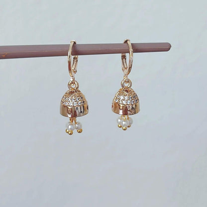 Micro Jhumka Hoops Gold Bali Plated Jhumkas 18 Karat imitation gold earrings Jhumkas Punjabi earrings Dainty Jhumkas Traditional