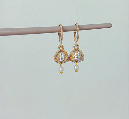 Micro Jhumka Hoops Gold Bali Plated Jhumkas 18 Karat imitation gold earrings Jhumkas Punjabi earrings Dainty Jhumkas Traditional