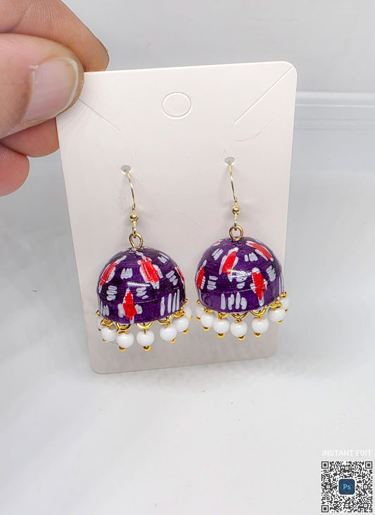 Jhumka Earrings/Handmade Jhumkas/Paper Quilling Earrings/Light weight earrings/Eco friendly jewelry